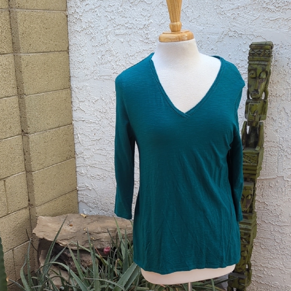 Chico's Teal V-Neck Top